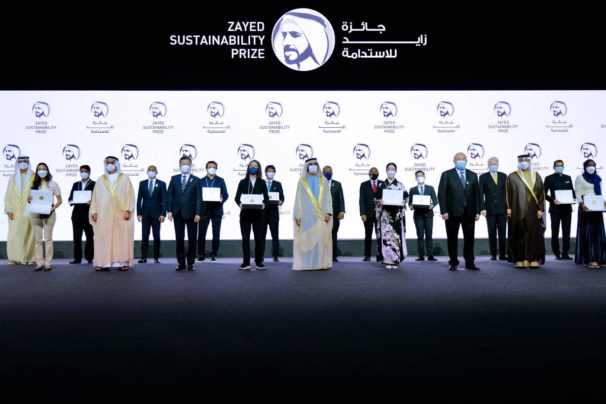 Ganadores Premio de Sostenibilidad Zayed en Abu Dabi enero 2022